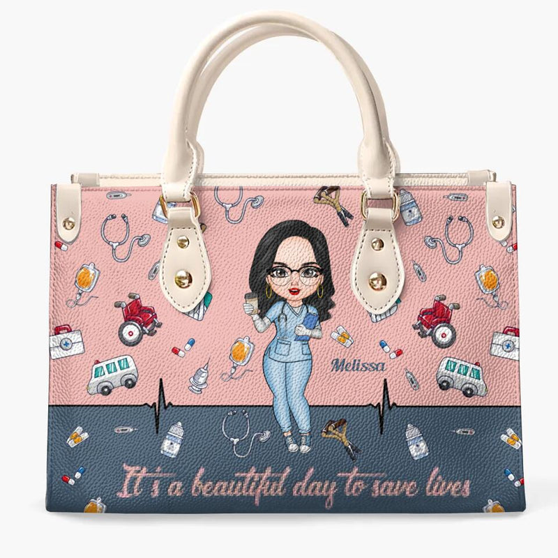 Nursarise Leather Bag Gift For Nurse - She Believed She Could So She Did Personalized
